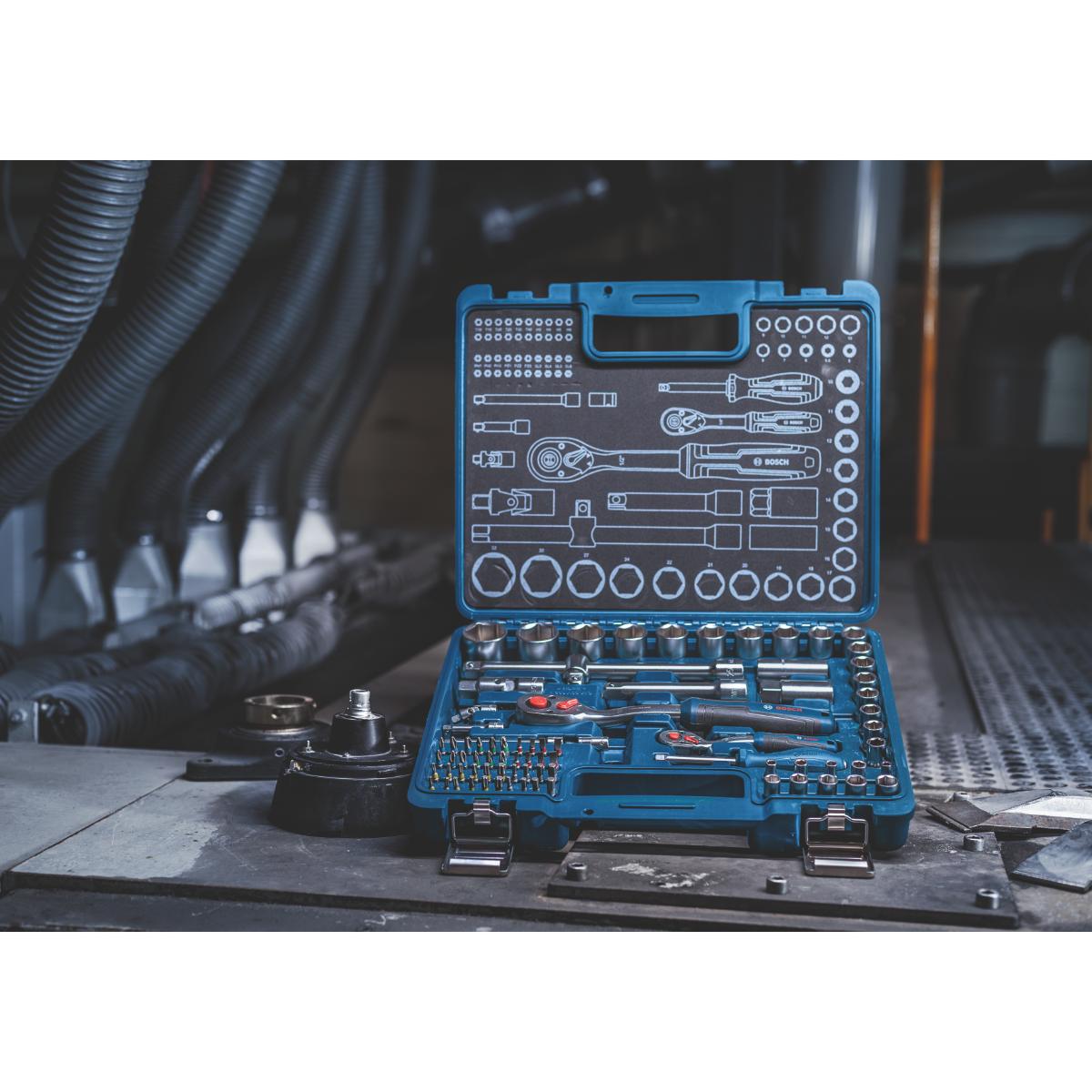 Bosch 1/4"- + 1/2"-Ratschen, 80-teilges Set