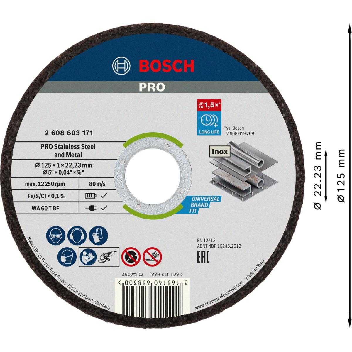 Bosch PRO Stainless Steel and Metal Trennscheibe, gerade, 100 Stück
