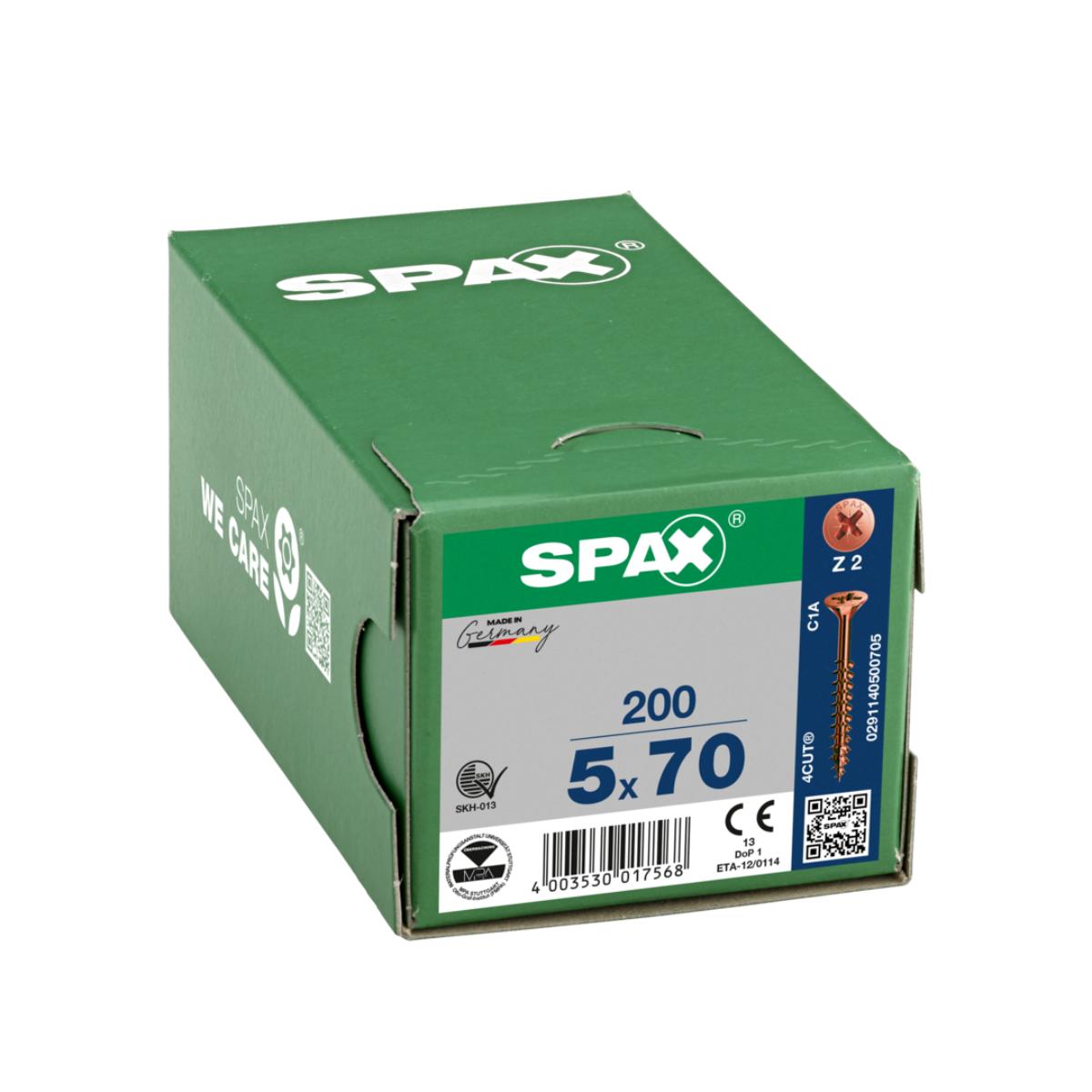 SPAX SENKMULTIKOPF KREUZSCHLITZ Z2 TEILGEWINDE BRUENIERT 200 Stück