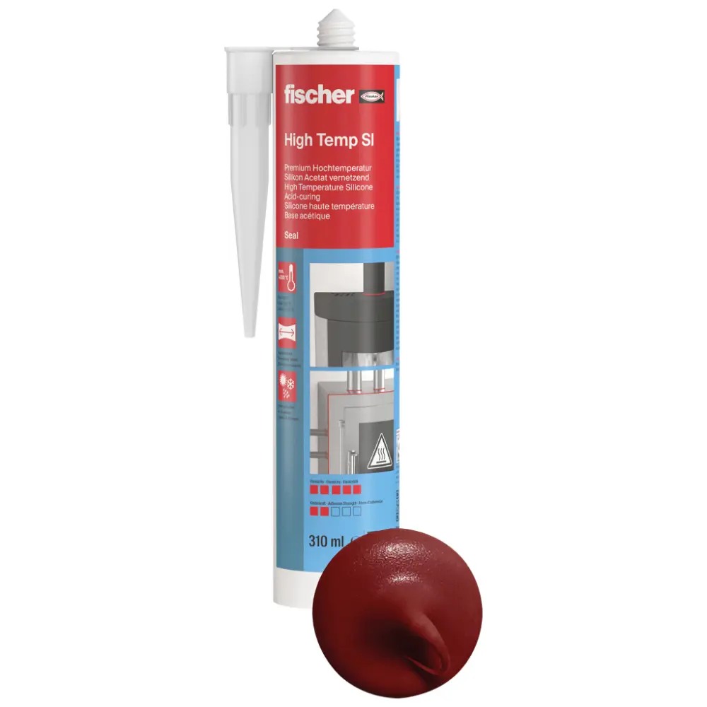 Fischer Hochtemperatursilikon High Temp SI (DHS) rot 310 ml