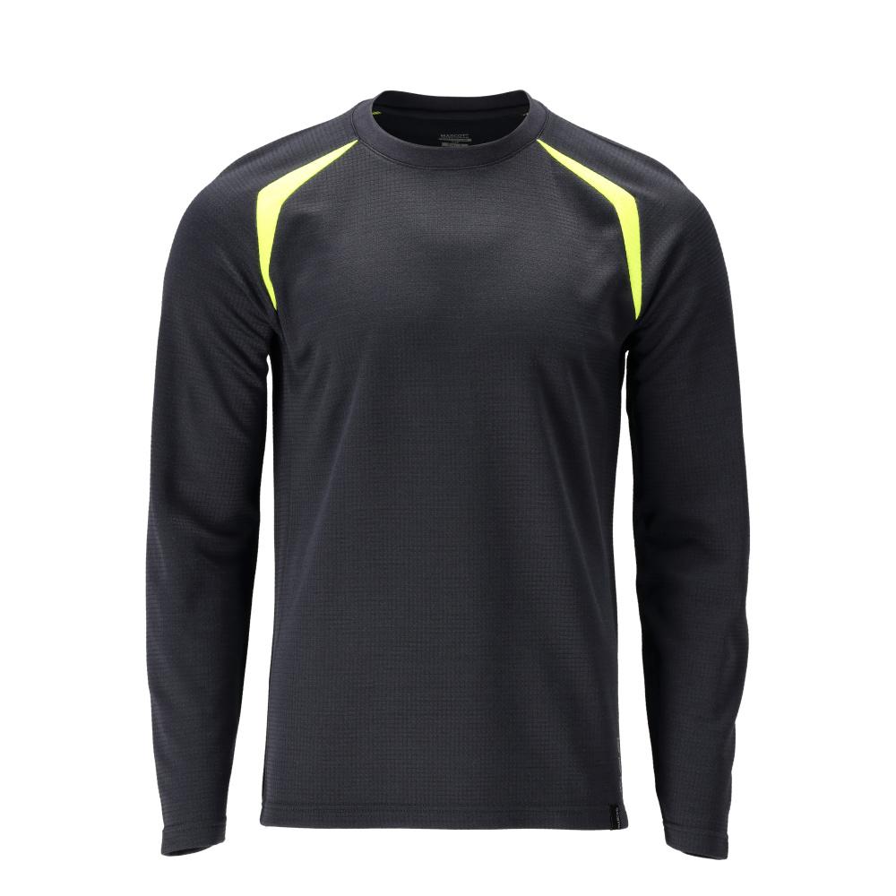 MASCOT Herren Langarmshirt Schwarzblau / Hi-vis Gelb