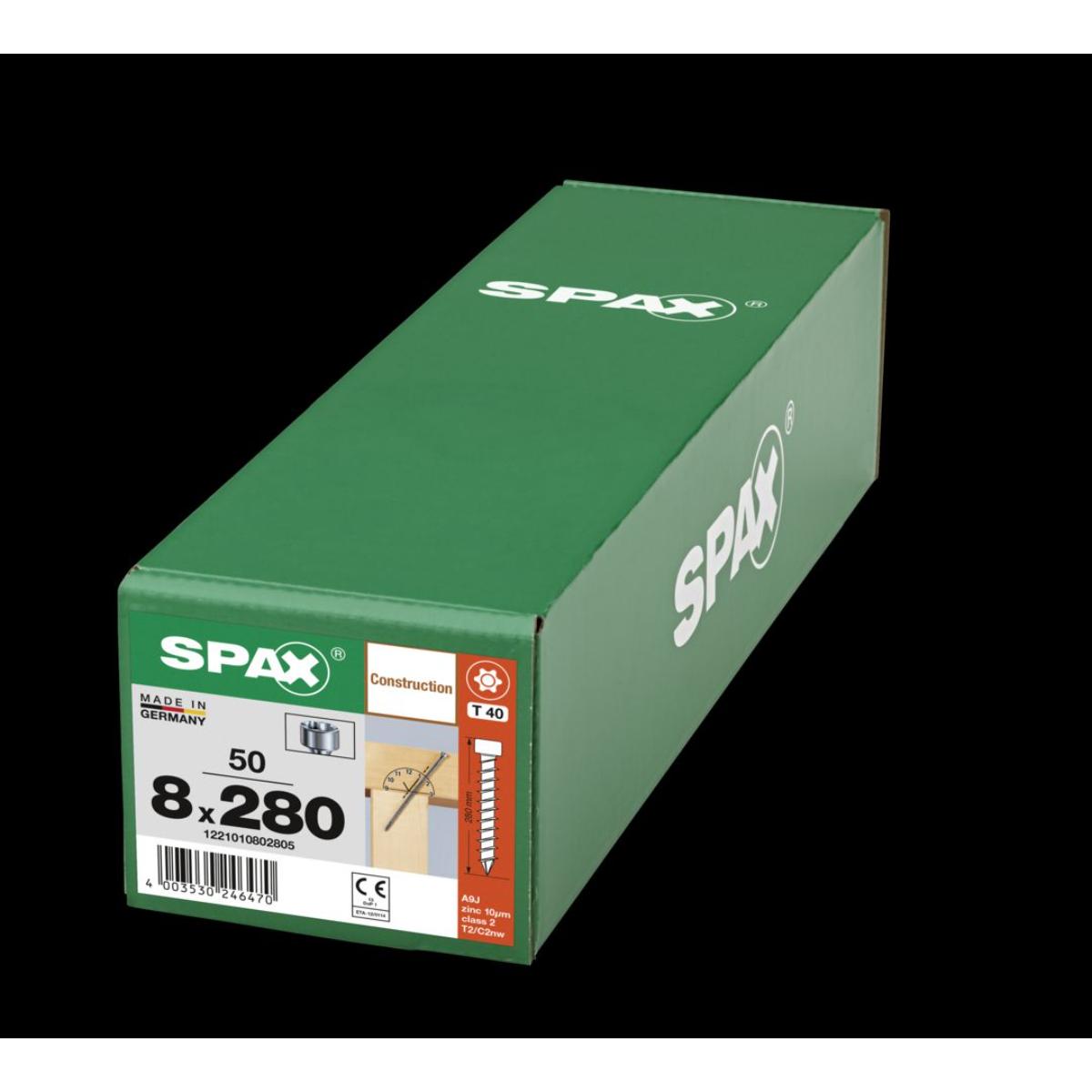 SPAX Zylinderkopf T-Star Plus T40 Vollgewinde Cut WIROX, 50 Stück