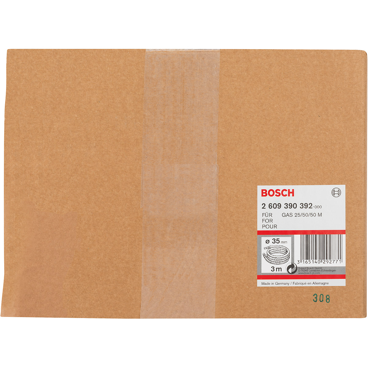 Bosch Schlauch für Bosch-Sauger, 3 m, 35 mm, mit Bajonettverschluss