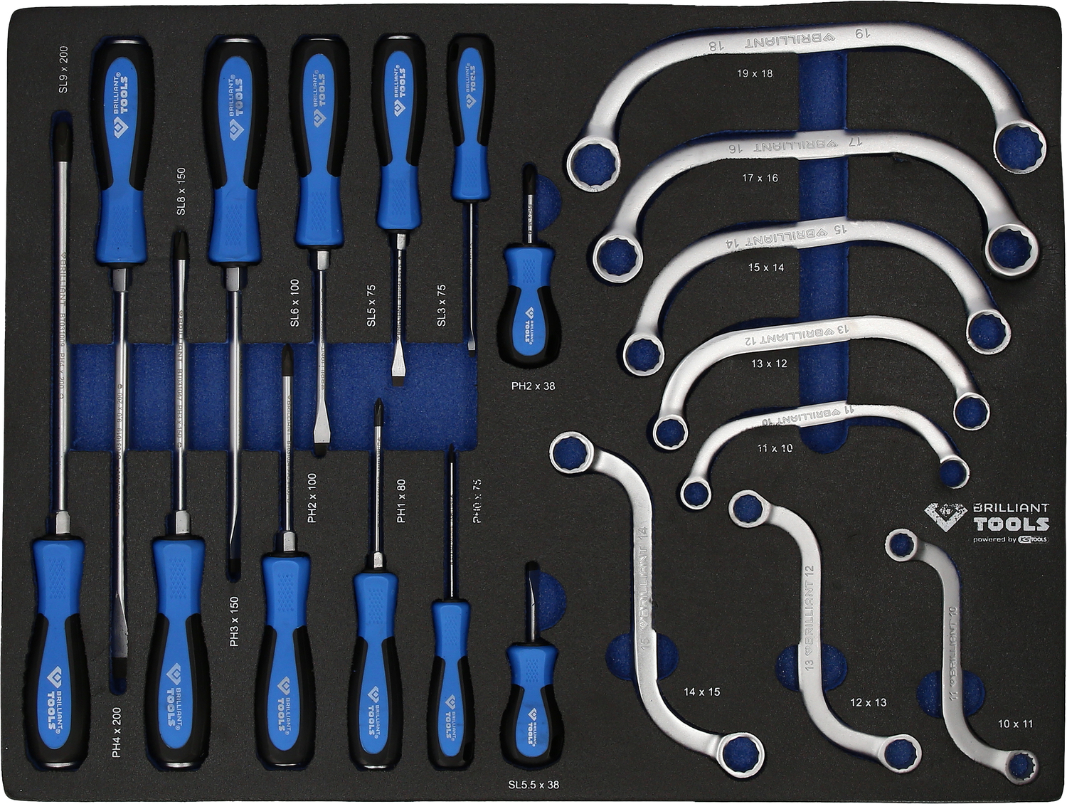 Brilliant Tools Werkstattwagen mit 7 Schubladen und 225 Werkzeugen, NFZ