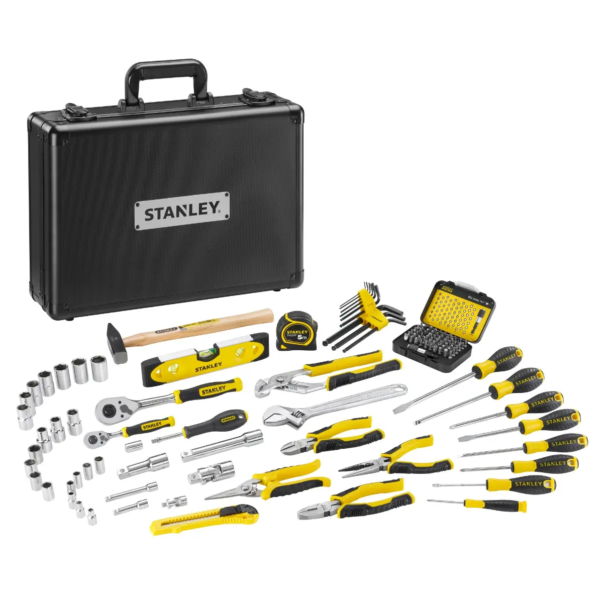 STANLEY Universal-Werkzeugsortiment im Aluminiumkoffer, 119-teilig
