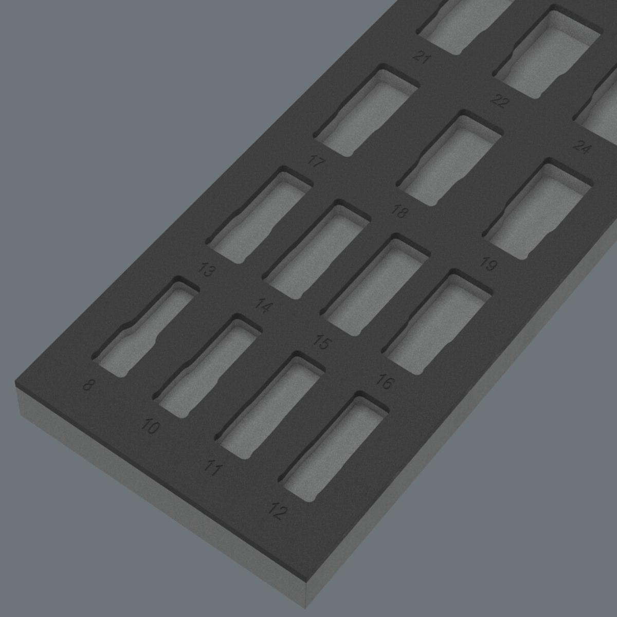 Wera 9828 Schaumstoffeinlage Zyklop B 3/8" Impaktor Deep Steckschlüsseleinsatz Set 1, ohne Werkzeug