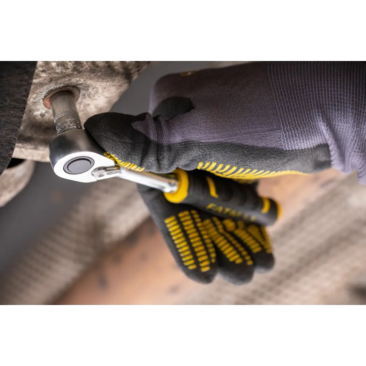 STANLEY FATMAX 1/4 Zoll High Perfomance Umschaltknarre, 120 Zähne, mit Bi-Material Griff für Kontrolle und Komfort