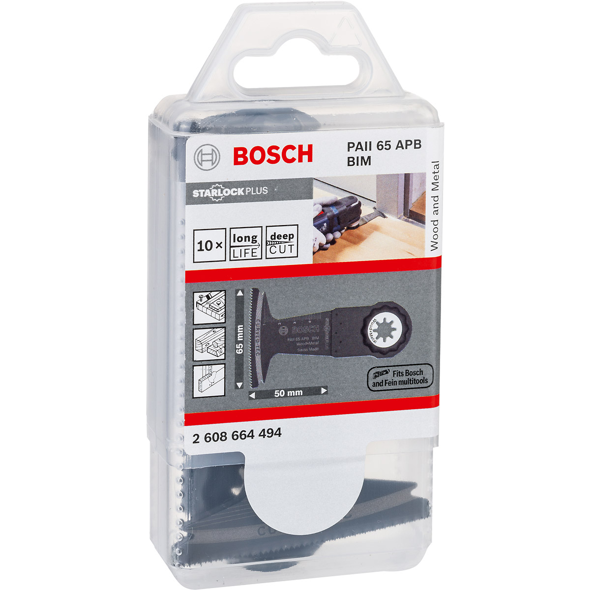 Bosch BIM Tauchsägeblatt PAII 65 APB, Wood and Metal, 50 x 65 mm