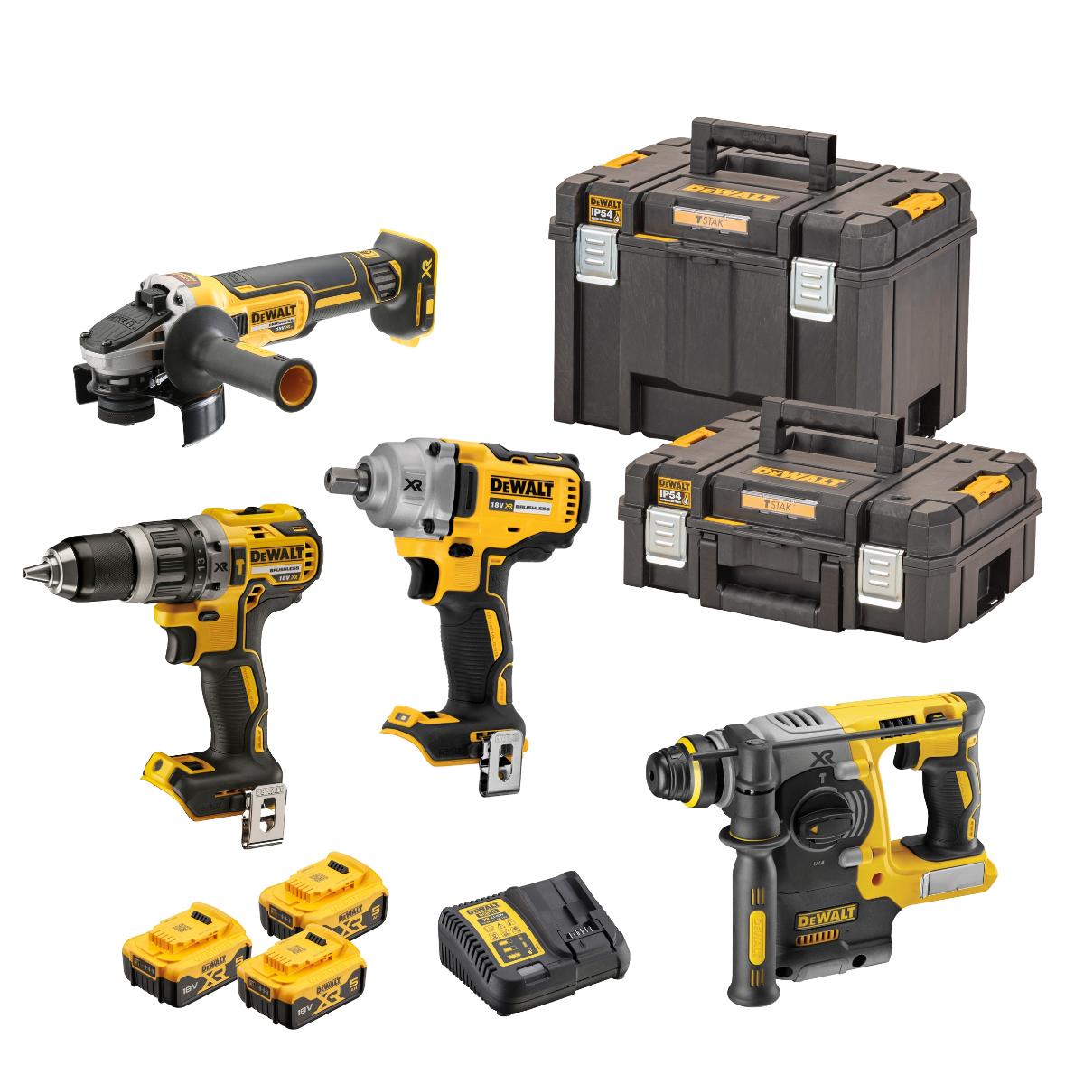 DCK428P3T-QWDE DEWALT Akku-Schlagbohrschrauber-Set 18V / 5Ah