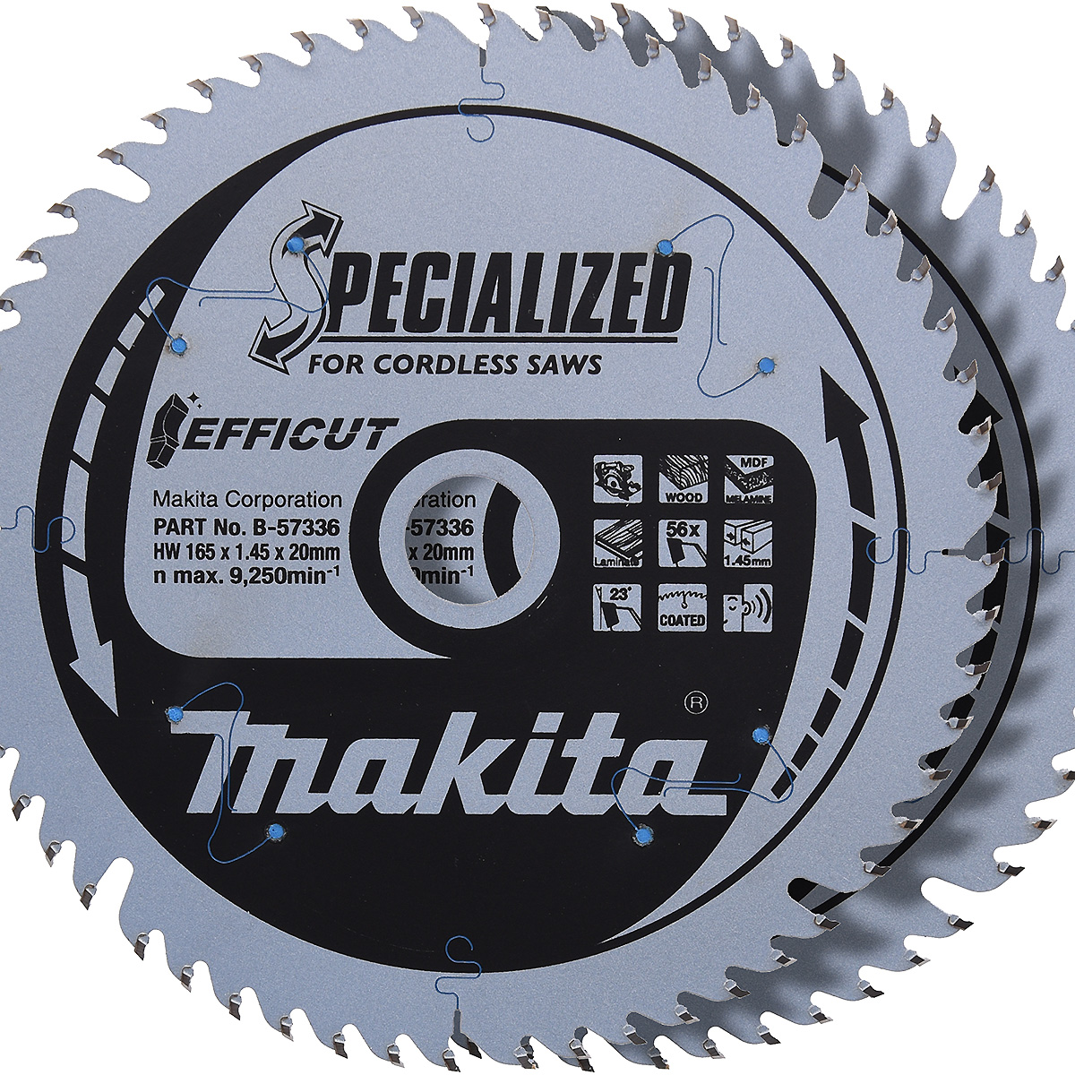 Makita EFFICUT Sägeblatt 165x1,45x20 - 56 Zähne - 2 Stück
