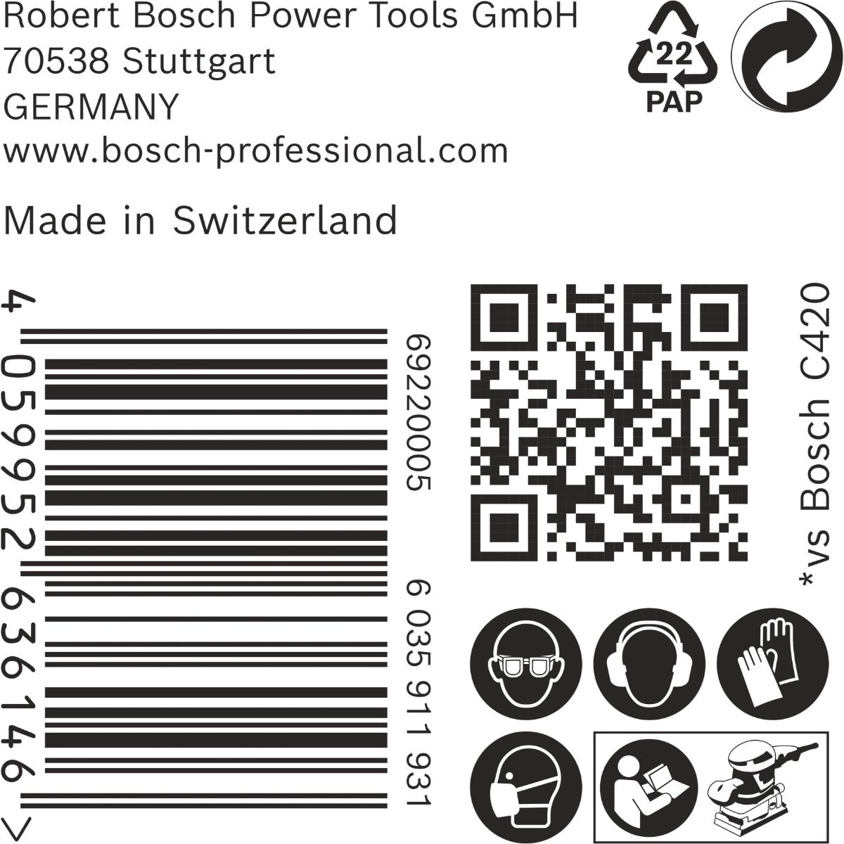 Bosch EXPERT C470 Schleifpapier, 80 x 133 mm, 50 Stück