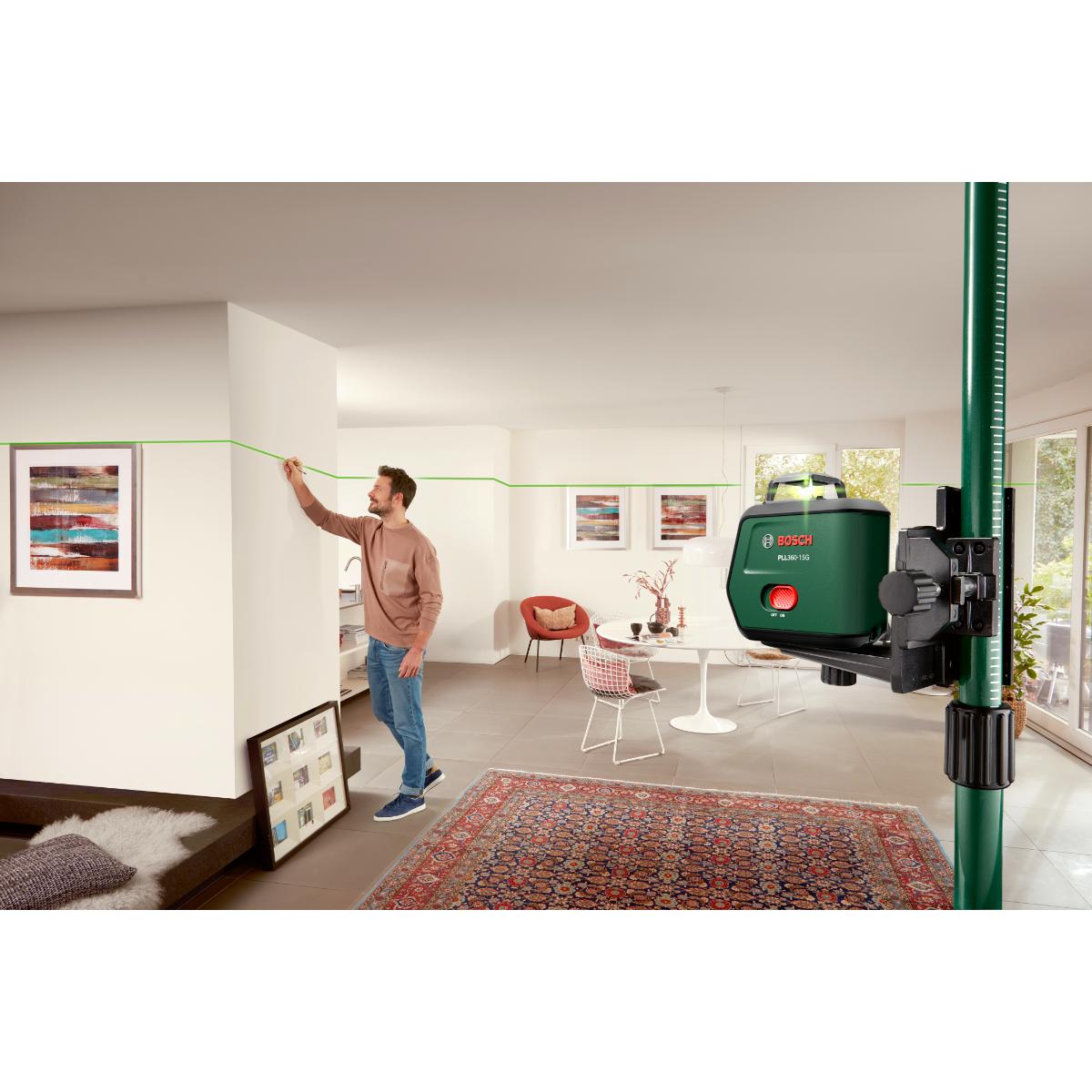 Bosch Kreuzlinien-Laser PLL360-15G Premium Set, 1 x Akku BA 3.6V 2.0Ah in Tasche