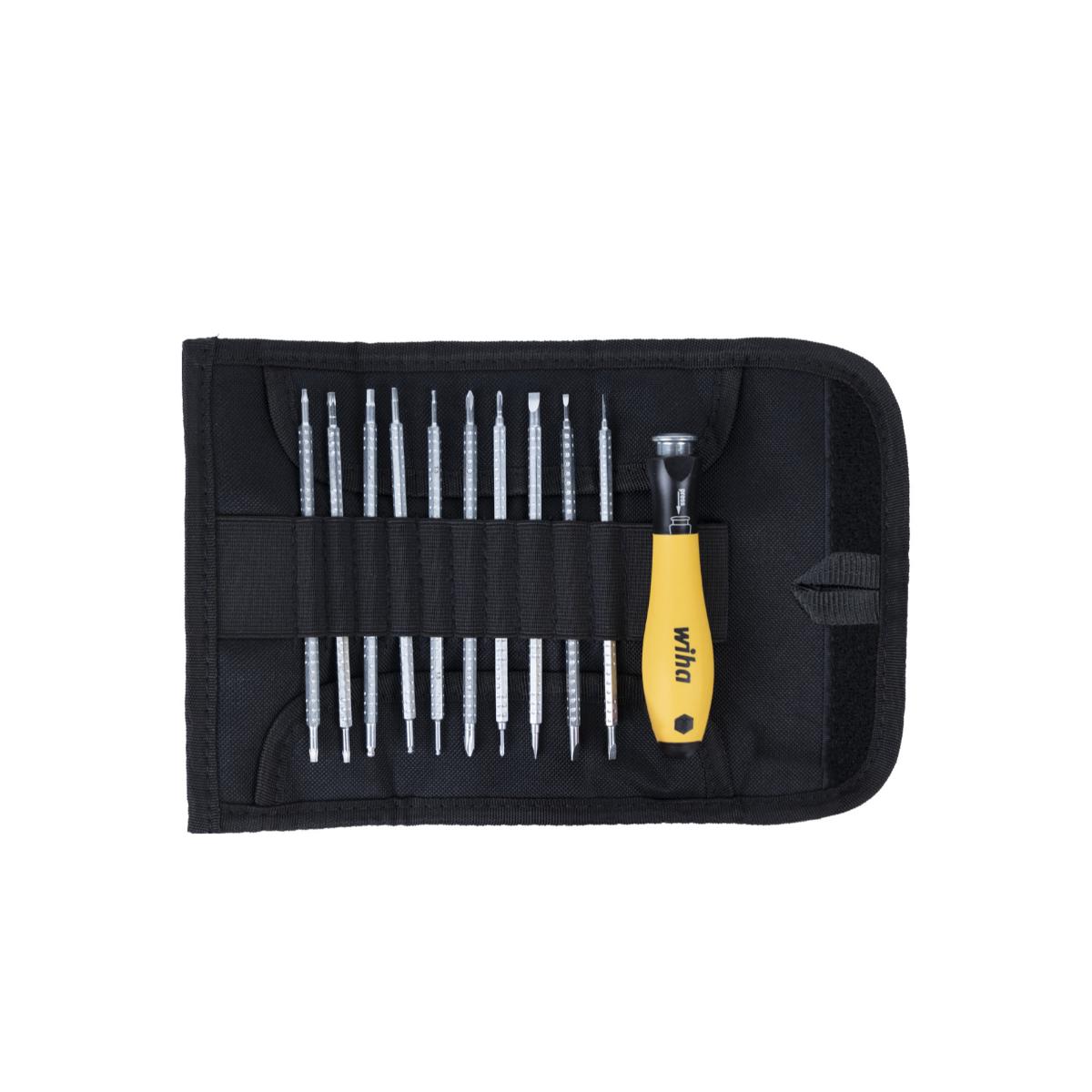 Wiha Schraubendreher mit Wechselklingen Set SYSTEM 4 ESD gemischt 12-teilges Set mit Rolltasche