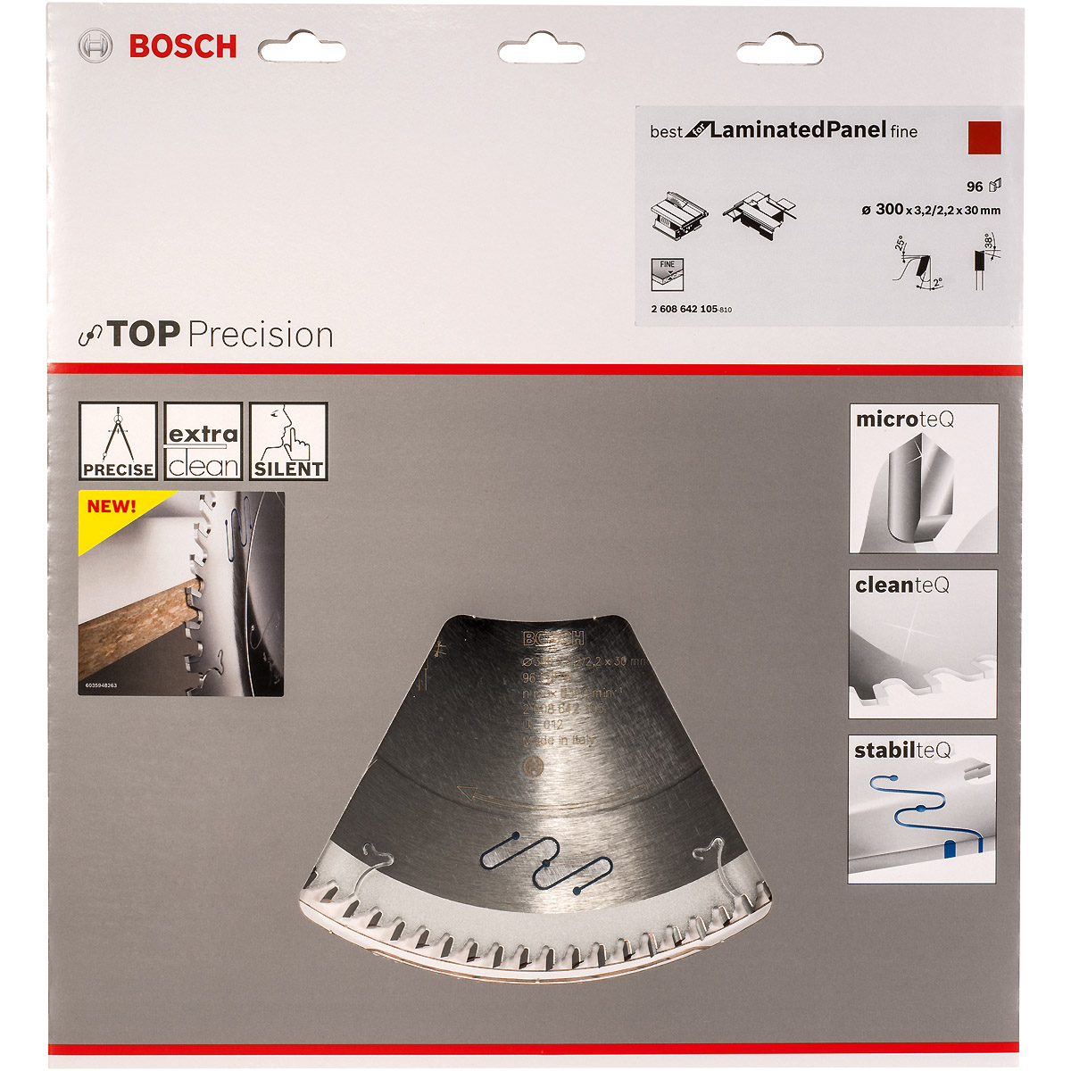 Bosch Kreissägeblatt Top Precision Best for Laminated Panel Fine 300x30x3,2mm, 96 Zähne