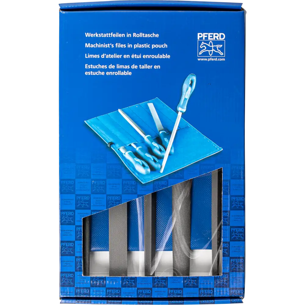 Jeu de limes d'atelier PFERD TOOLS WRU 5 pièces en pochette roulante Hieb 1 pour ébauche grossière