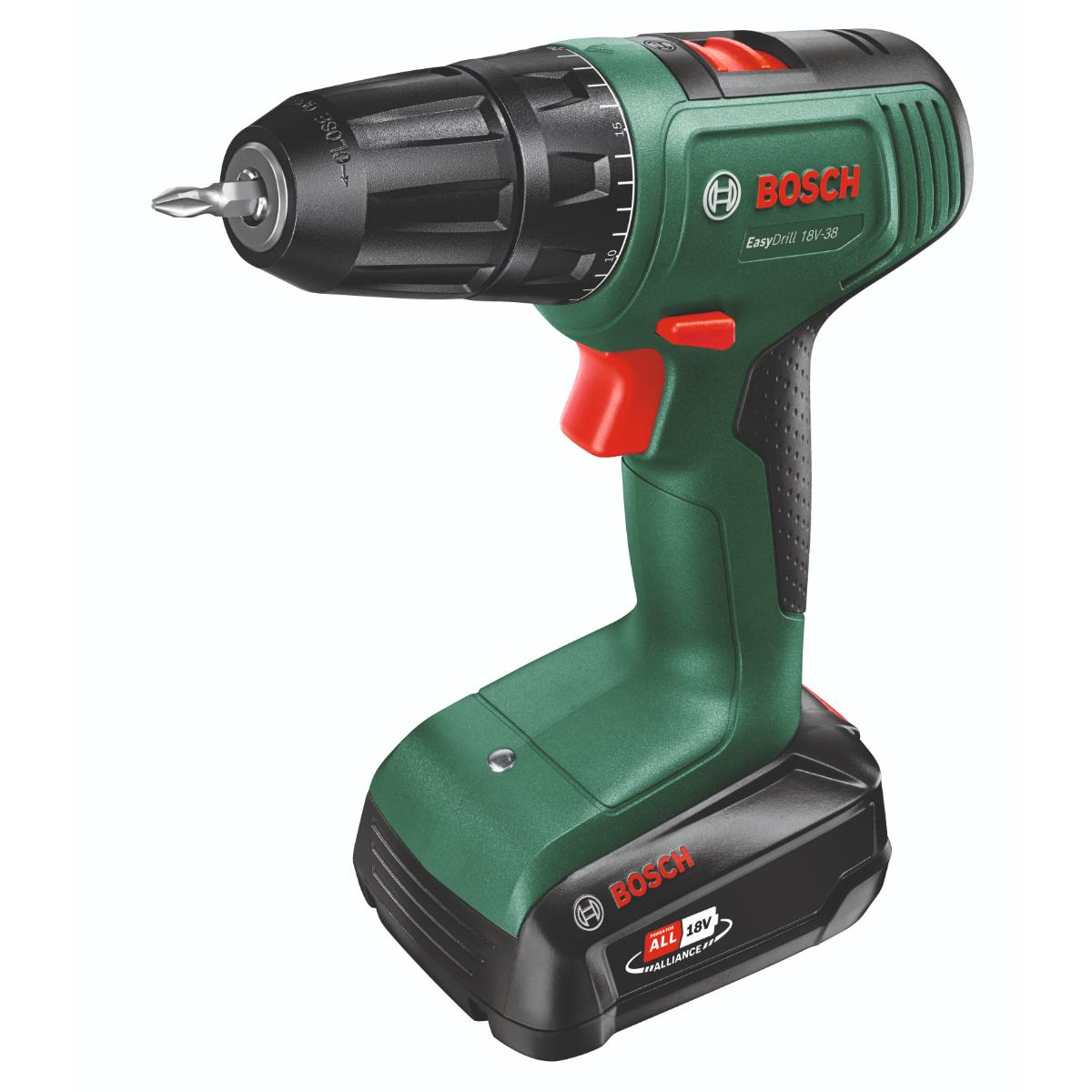Bosch Akku-Bohrschrauber EasyDrill 18V-38, 1 x Akku PBA 18V 1.5Ah im Tragekoffer