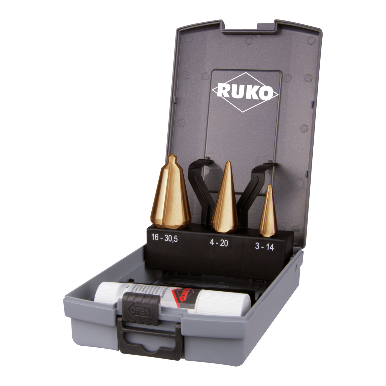 RUKO Blechschälbohrer-Satz HSS TiN CBN-geschliffen mit Kreuzanschliff - 4-tlg.