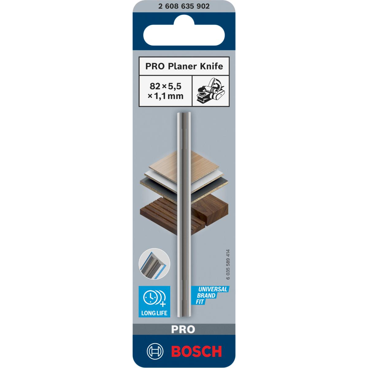 Bosch PRO Hobelmesser, 82 x 5,5 x 1,1 mm, 1 Stück
