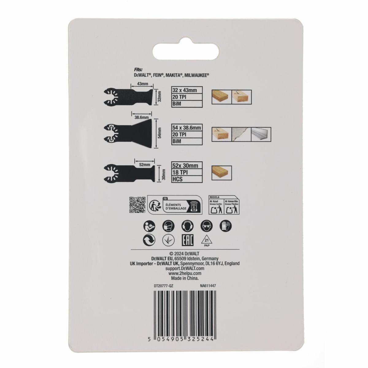 DEWALT Multi Tool BiM Sägeblatt 5-teiliges Set 