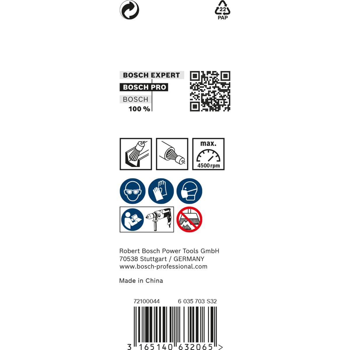 Bosch PRO Pinselbürste, gewellt, rostfrei, 4500 U/ min