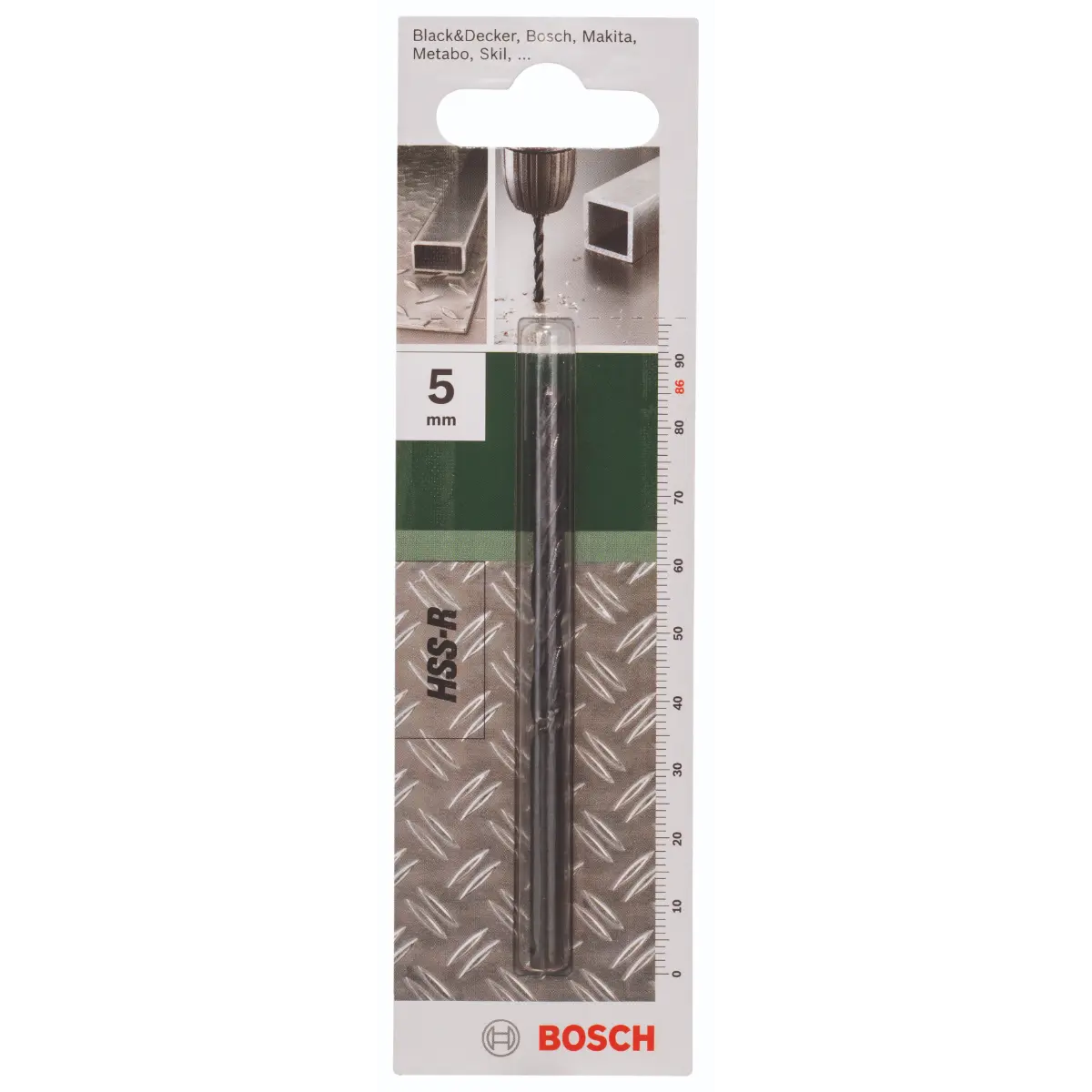 Bosch Metallbohrer HSS-R, DIN 338 D= 5,0 mm, L= 86 mm