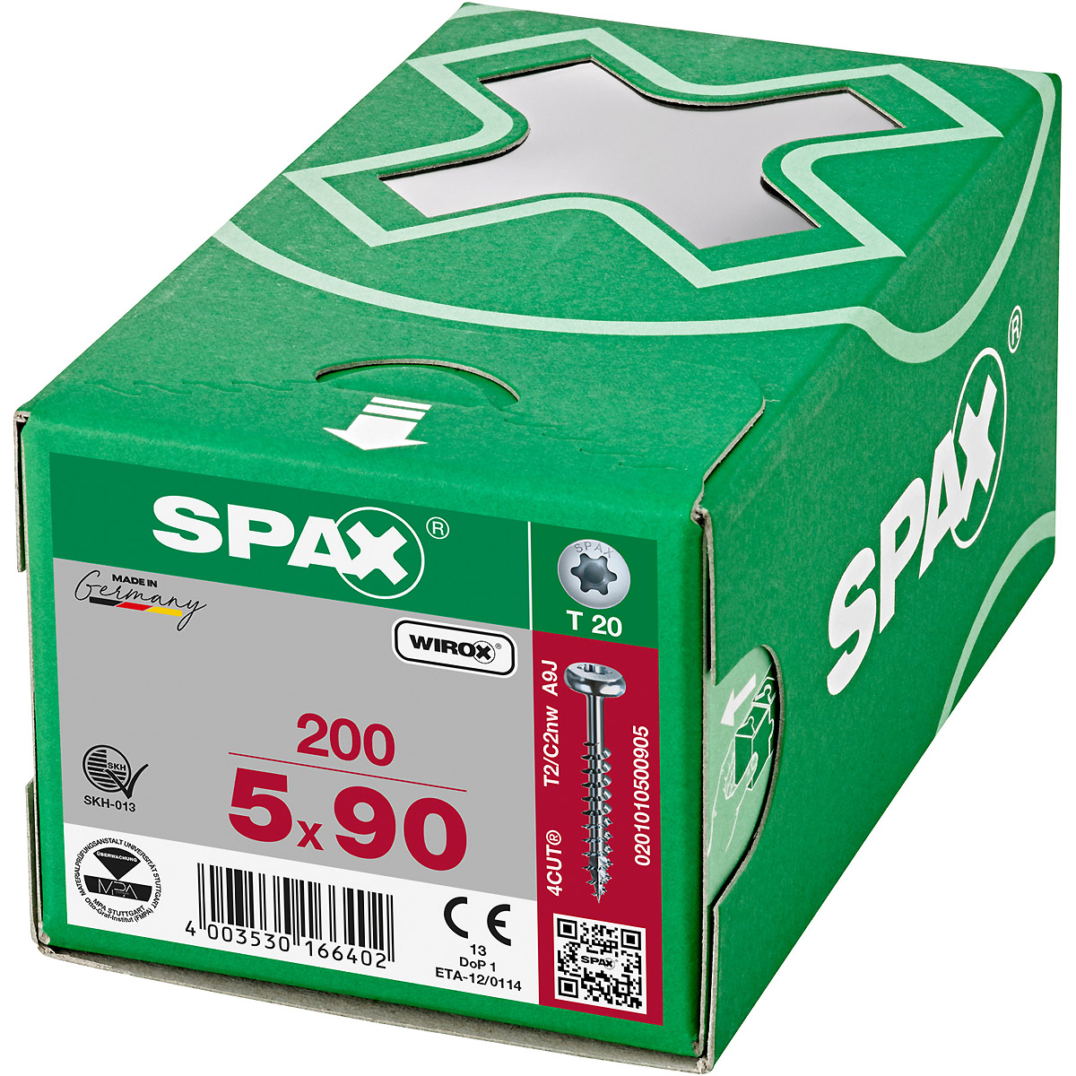 SPAX Halbrundkopf T-Star Plus T20 Teilgewinde WIROX, 200 Stück