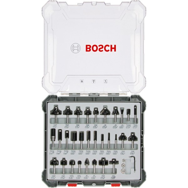 Bosch Fräser-Set, 30-teilig, 8mm Schaft
