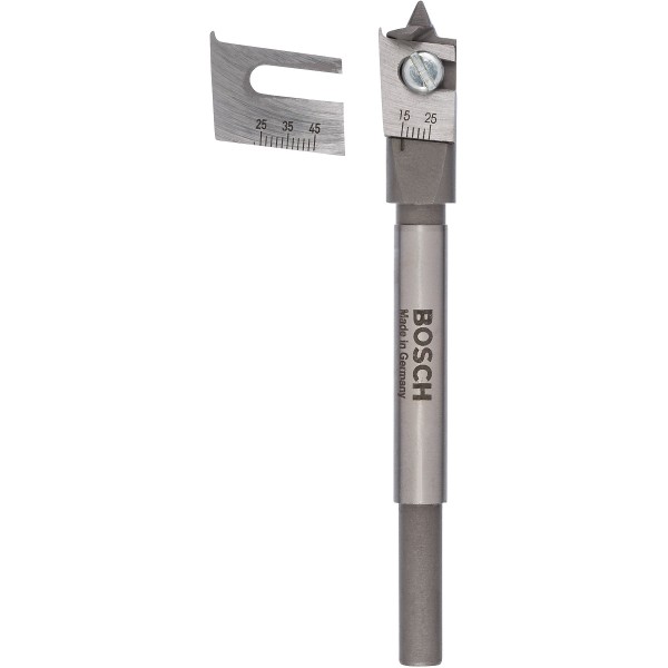 Bosch Flachfräsbohrer, verstellbar, Sechskant, Durchmesser (mm):15-45, 25-45 mm, Gesamtlänge (mm): 120