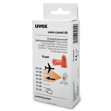 uvex com4-fit Gehörschutzstöpsel orange SNR 33 dB Größe S - Inhalt: 15 Paar in Retail-Minibox