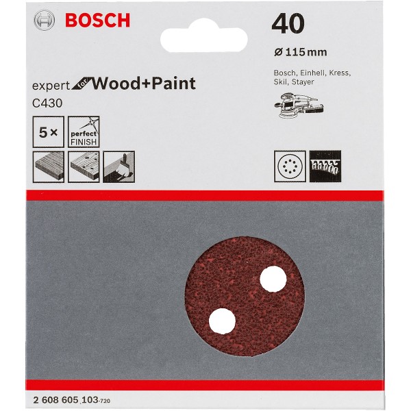 Bosch Schleifblatt C430 für Exzenterschleifer, Wand- und Deckenschleifer 