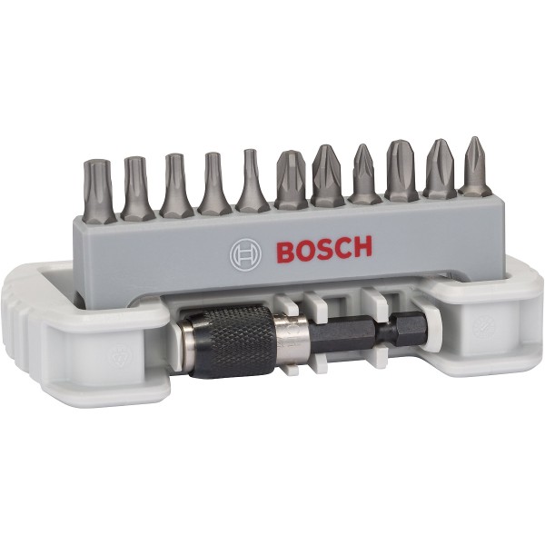 Bosch Schrauberbit-Set Extra-Hart, 11-teilig, PH, PZ, T, 25 mm, Bithalter