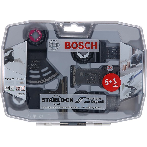 Bosch Starlock-Set für Elektriker und Trockenbauer, 5+1-teilig