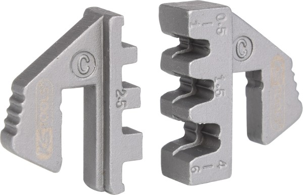 KS Tools Paar Crimp-Einsätze für Flachstecker 4,8 und 6,3 mm, Ø 0,5 - 6,0 mm