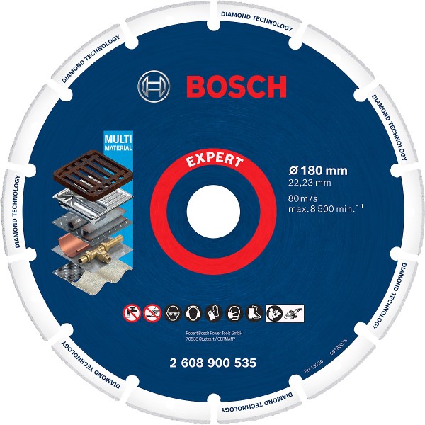 Bosch EXPERT Diamond Metal Wheel Trennscheibe für große Winkelschleifer mit Spannmutter, Durchmesser (mm):180