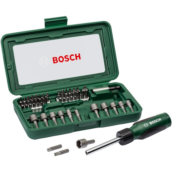 Bosch Schraubendreher-Set, 46-teilig, mit Bit Garage im Handgriff