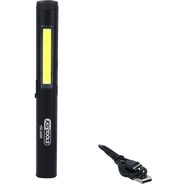 KS Tools LED COB Stripe Inspektionslampe 350 Lumen mit UV-Spot LED und Laserpointer