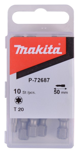 Makita Bit T20x50 10Stk, 10 Stück - T20 - 50 mm - P-72687