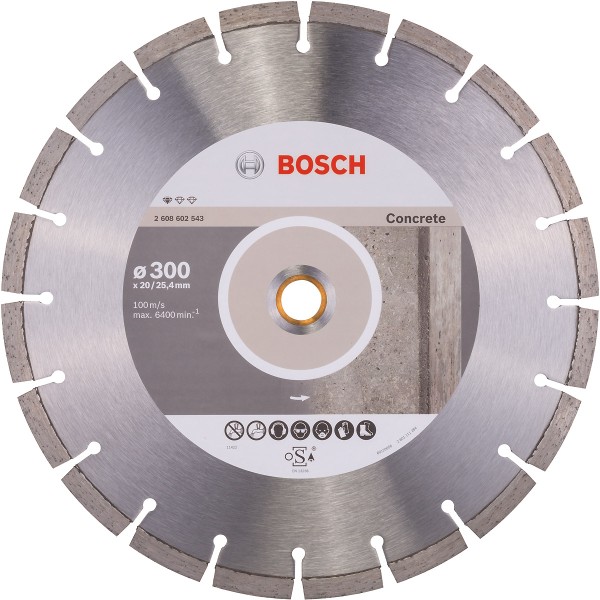 Bosch Diamanttrennscheibe Standard for Concrete, 300 x 20,00/25,40 x 2,8 x 10 mm