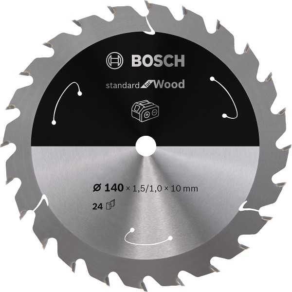 Bosch Akku-Kreissägeblatt Standard for Wood H 160x20 T12, ø außen: 140 mm
