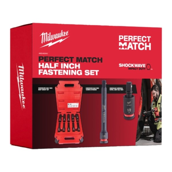 Milwaukee 1/2 Zoll Schlagnuss Shockwave Perfect Match 12-teilig