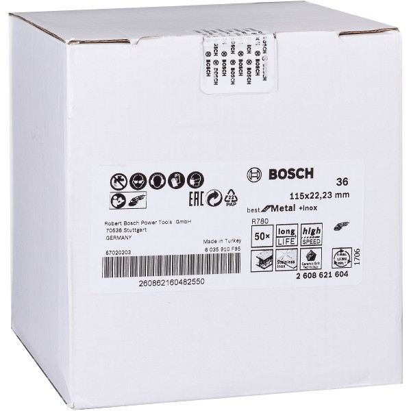 Bosch Fiberschleifscheibe R780 Best for Metal and Inox, Durchmesser (mm): 115