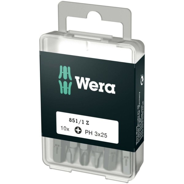 Wera 851/1 Z DIY Bits, PH 3 x 25 mm, 10-teilig