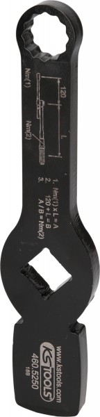 KS Tools 3/4" Schlag-Zwölfkant-Schlüssel mit 2 Schlagflächen, 19 mm