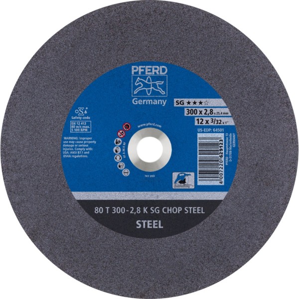 PFERD Trennscheibe Metallkreissäge T mm Leistungslinie SG CHOP STEEL für Stahl