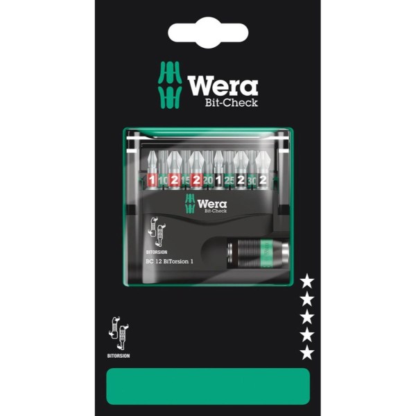 Wera Bit-Check 12 BiTorsion 1 SB, 12-teilig