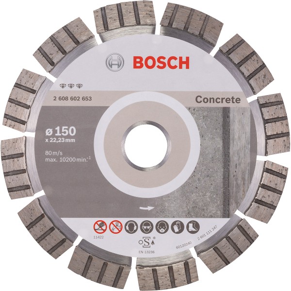 Bosch Diamanttrennscheibe Best for Concrete, Bohrungsdurchmesser (mm):22.23