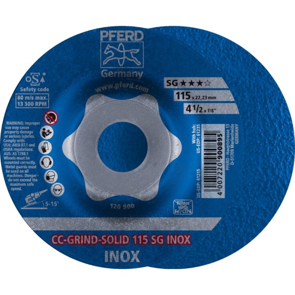 PFERD CC-GRIND-SOLID Schleifscheibe Leistungslinie SG INOX für Edelstahl