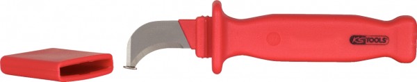 KS Tools Kabelmesser mit Schutzisolierung und Hakenklinge, 200mm