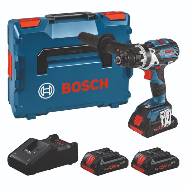 Bosch Professional Set: Akku-Bohrschrauber GSR 18V-110 C, 3x ProCORE18V 4.0Ah,  L-BOXX