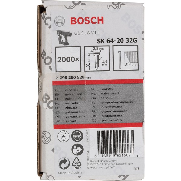 Bosch Senkkopf-Stift SK64 20G, verzinkt